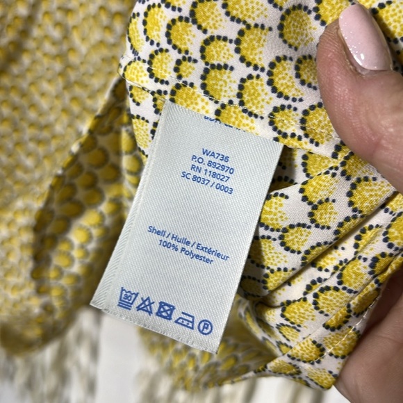 Boden Polly Marigold Yellow Crescent Print Peasant Blouse M/L - Picture 11 of 13